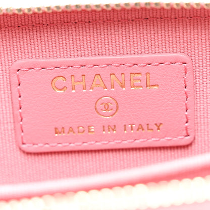 Chanel Caviar Quilted Zip Card Holder Pink 6 of 8
