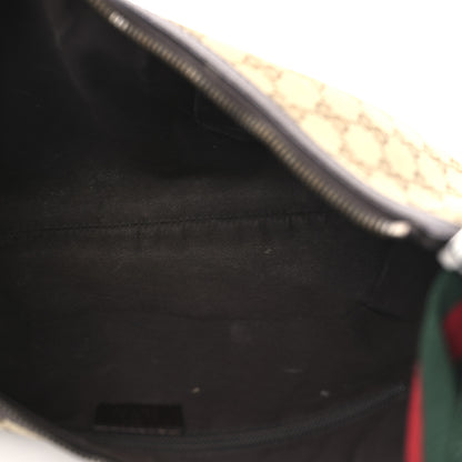 Gucci Monogram Web Medium Half Moon Hobo Dark Brown 5 of 15