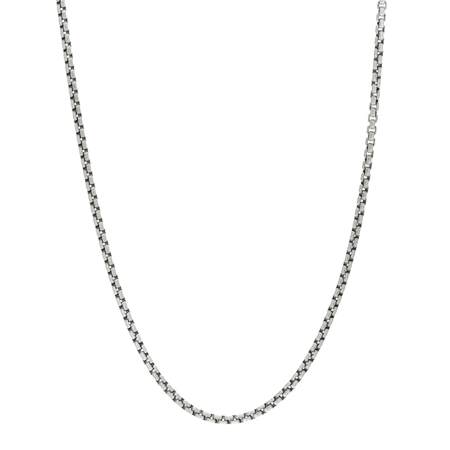 Sterling Silver 14K Yellow Gold 2.7mm Small Box Chain Necklace 18"