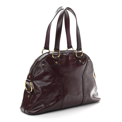 Saint Laurent Patent Calfskin Large Muse Eggplant 2 of 11
