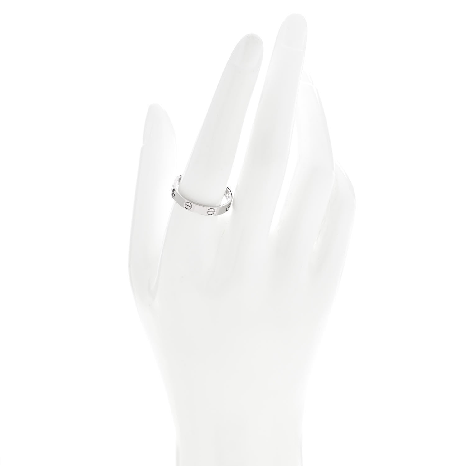 Cartier 18K White Gold 3.5mm LOVE Wedding Band Ring 61 9.5 2 of 5
