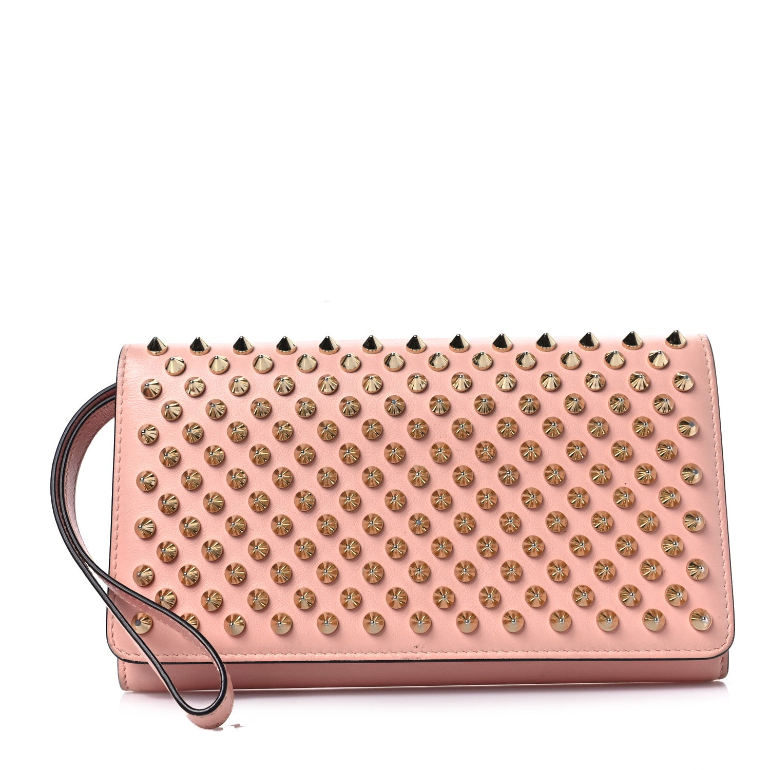 Christian Louboutin Calfskin Macaron Spiked Flap Wallet Mystic Pink 1 of 10