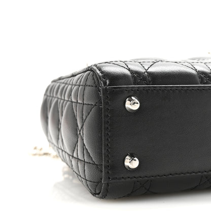 Christian Dior Lambskin Cannage Mini Lady Dior Black 8 of 9