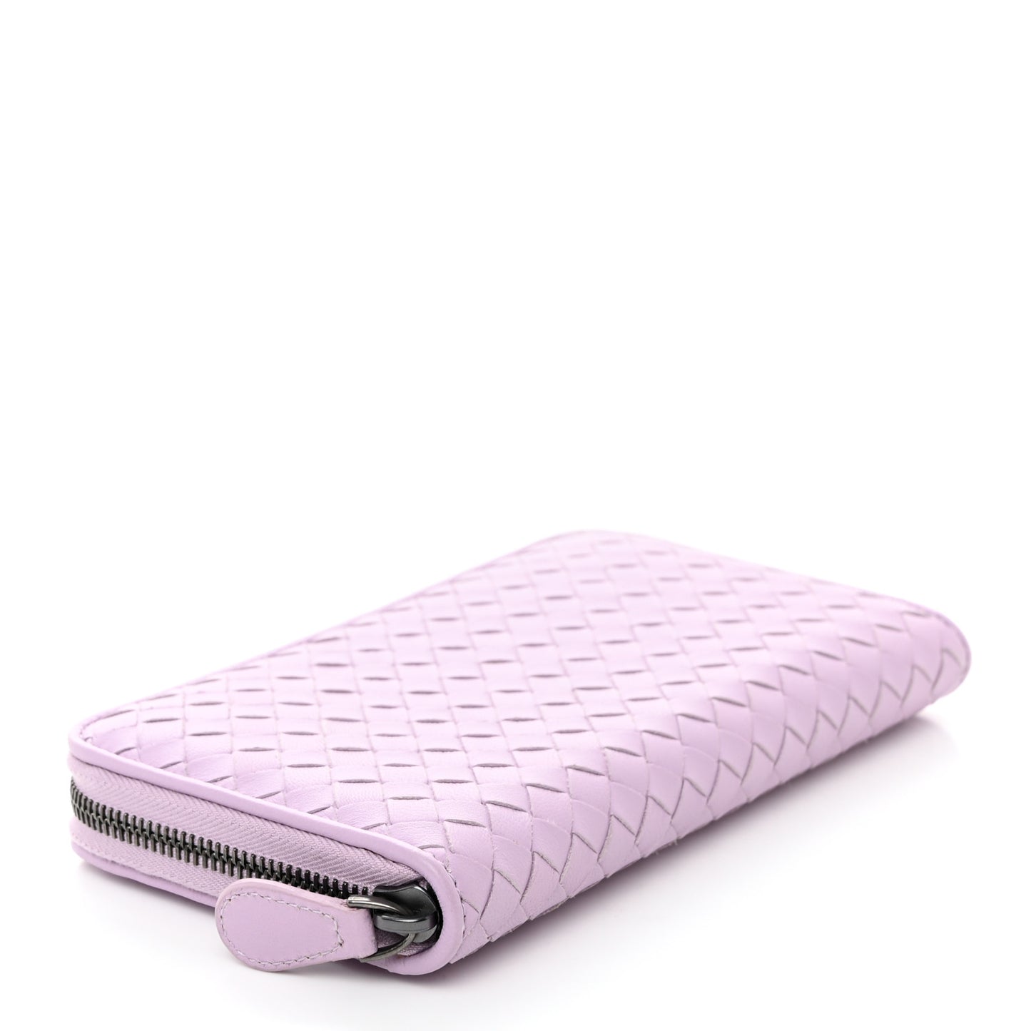 Nappa Intrecciato Zip Around Wallet Lilac