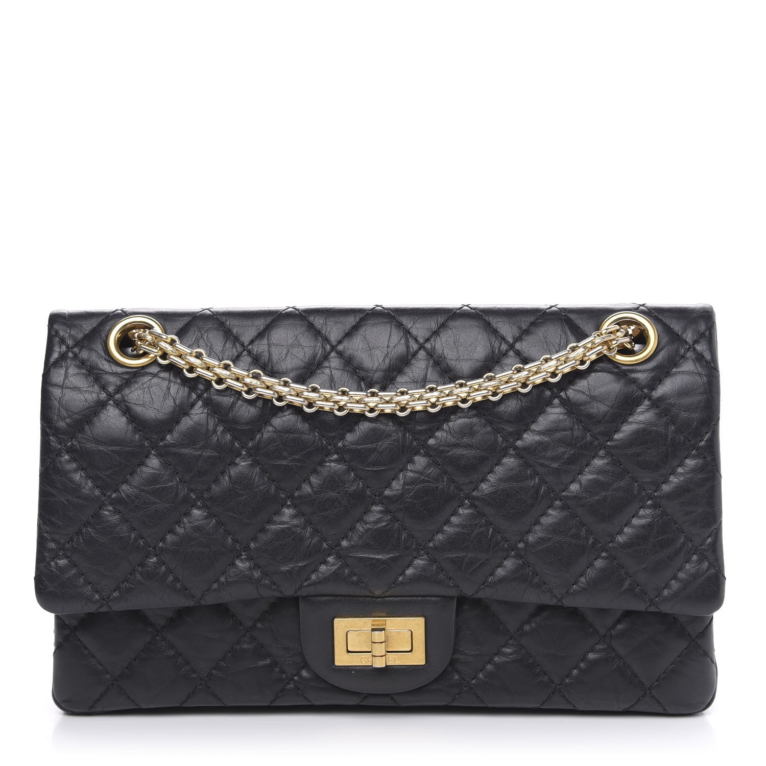 Chanel Aged Calfskin Quilted 2.55 Reissue 225 Flap Black 1 of 12
