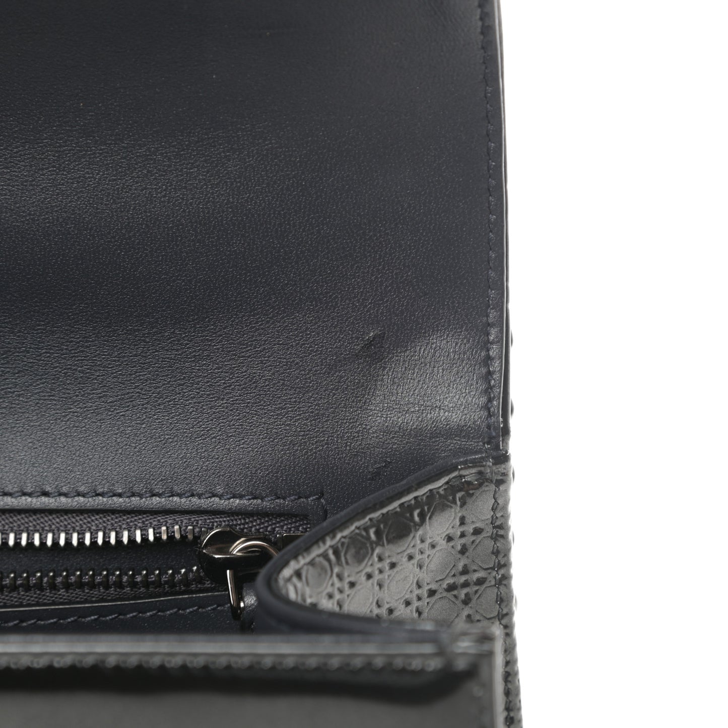 Metallic Patent Micro-Cannage Medium Diorama Flap Bag Onyx Black