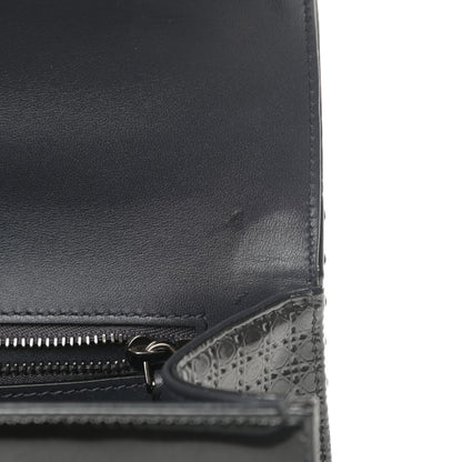 Christian Dior Metallic Patent Micro-Cannage Medium Diorama Flap Bag Onyx Black 10 of 11
