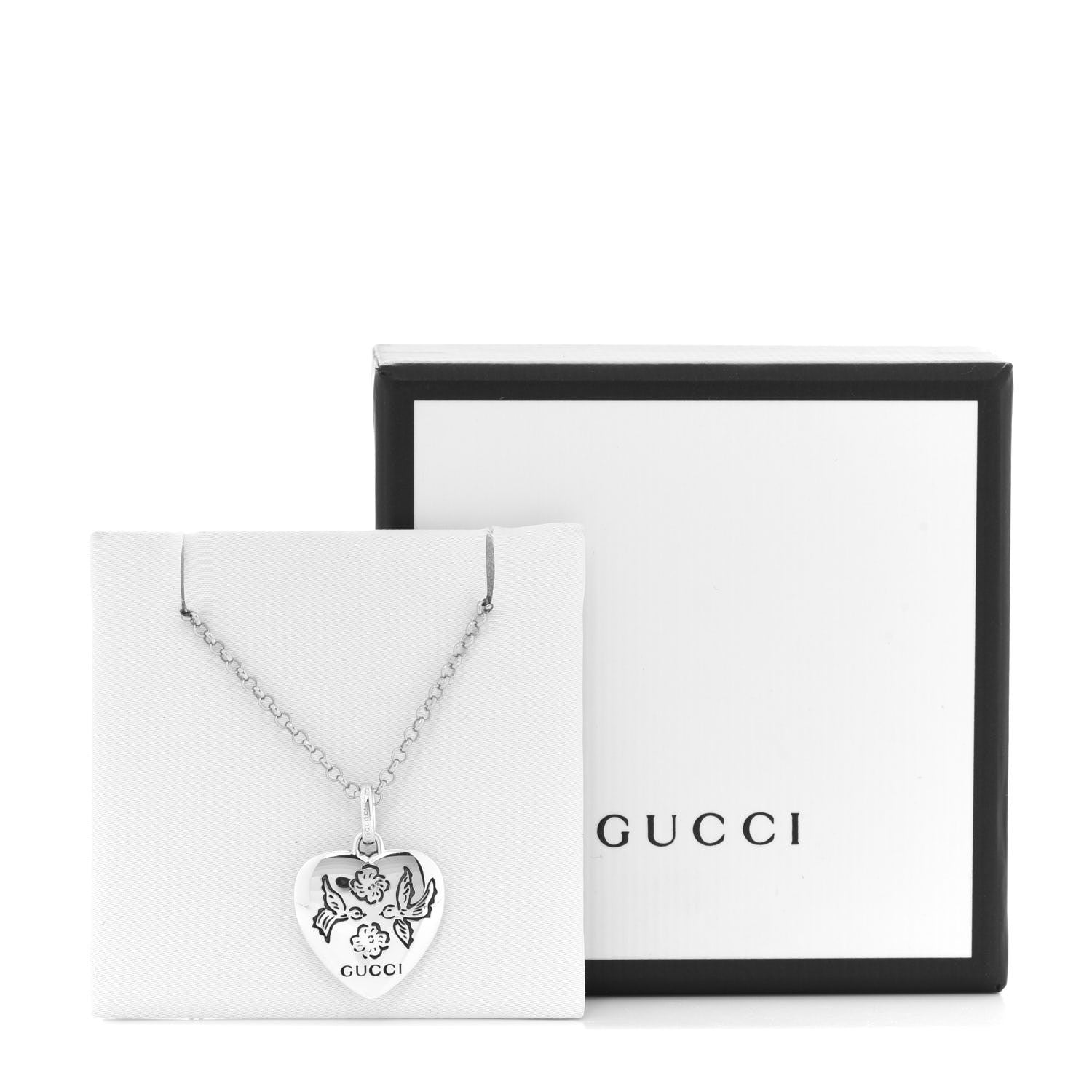 Gucci Sterling Silver Blind for Love Heart Pendant Necklace 8 of 8