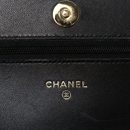 Chanel Lambskin Quilted Wallet On Chain WOC Black 6 of 11