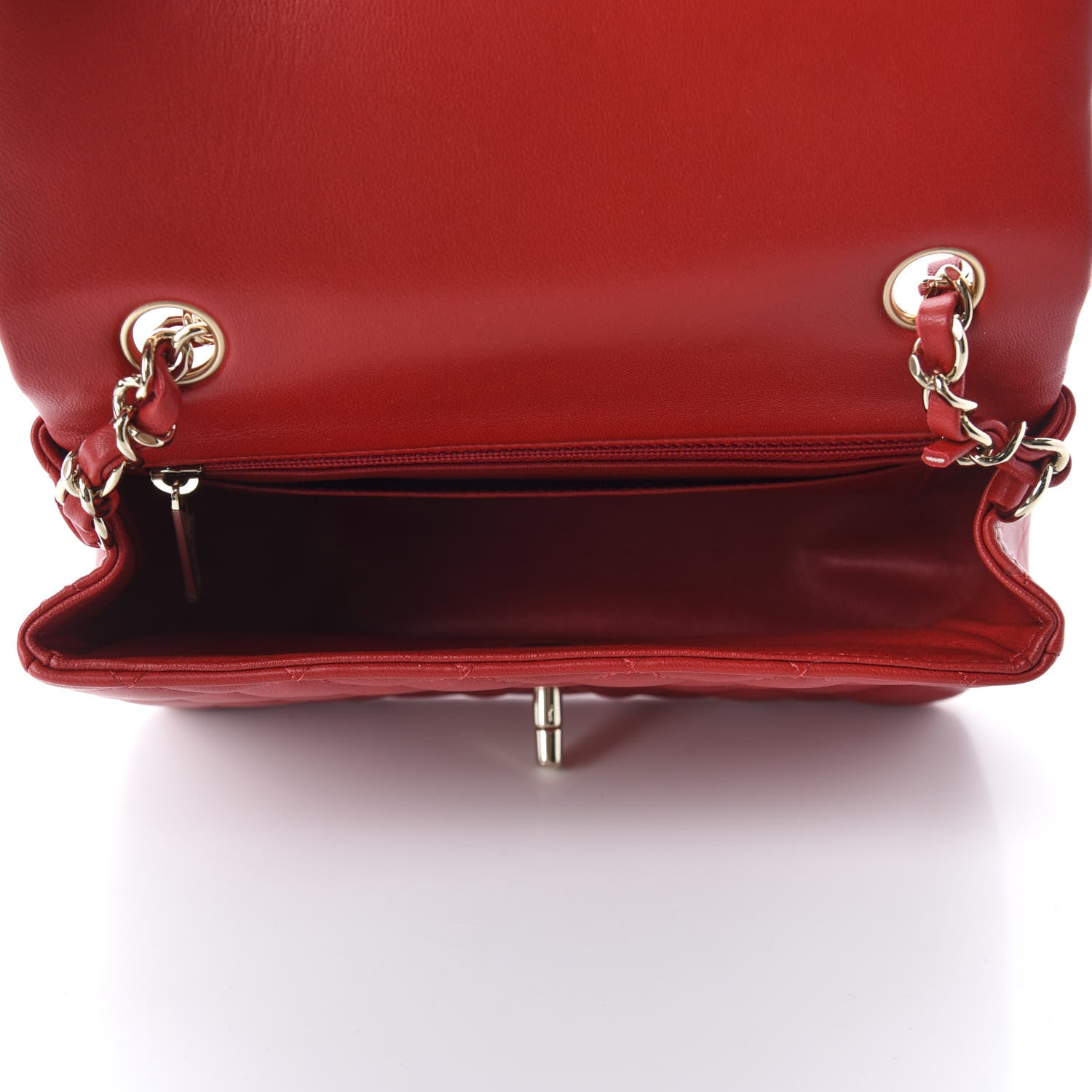 Chanel Lambskin Quilted Mini Rectangular Flap Red 5 of 11