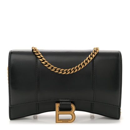 Balenciaga Shiny Box Calfskin Hourglass Chain Bag Black 1 of 11