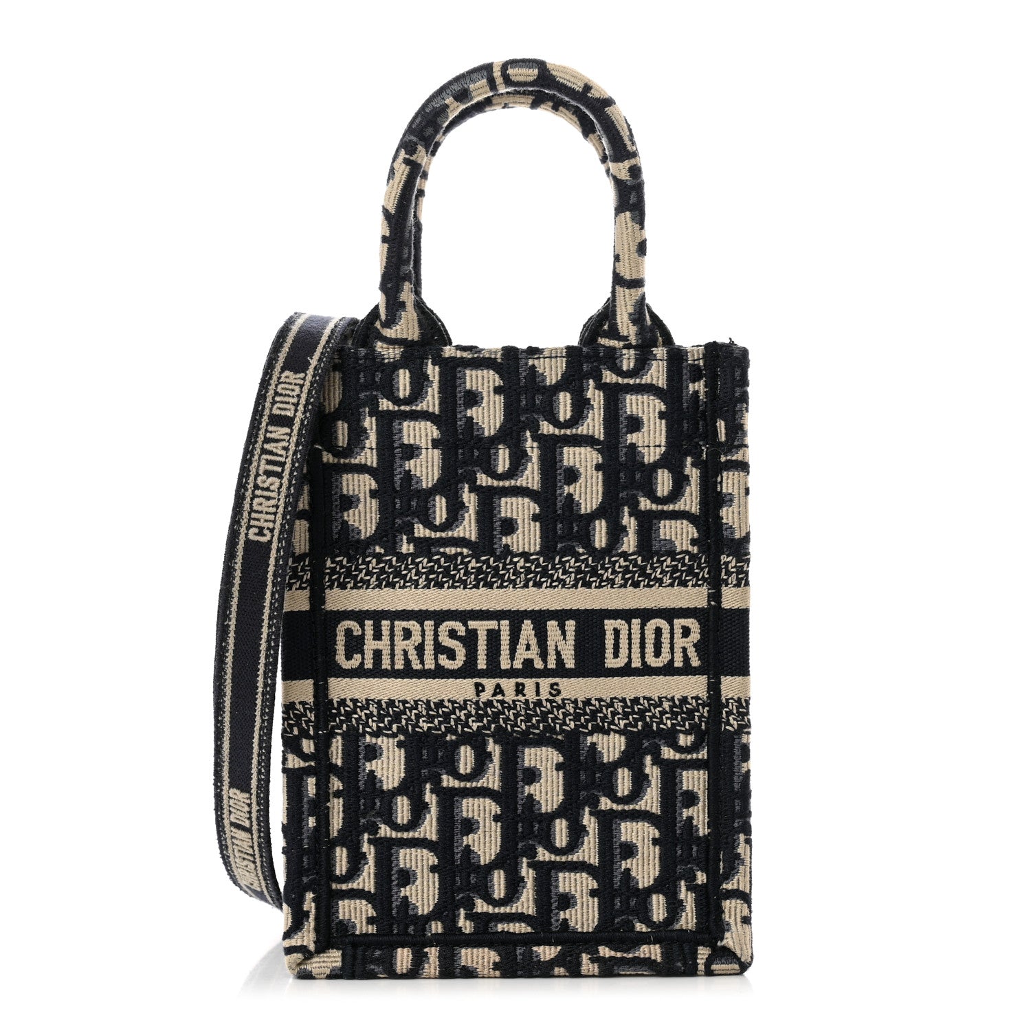 Christian Dior Oblique Mini Book Tote Phone Bag Blue 1 of 10