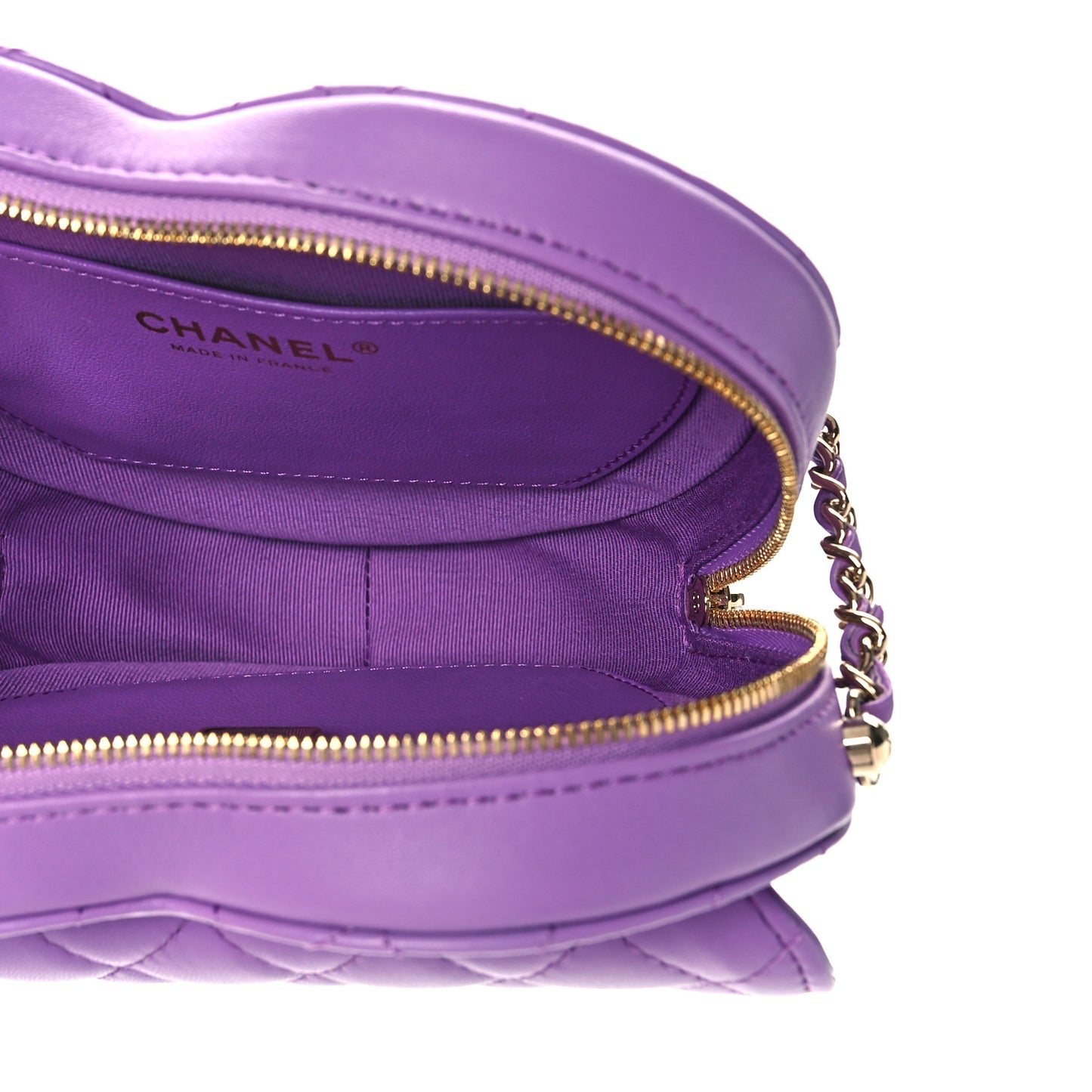 Lambskin Quilted CC In Love Heart Bag Purple