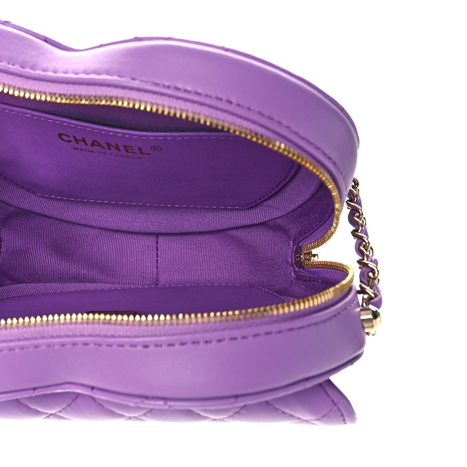 Chanel Lambskin Quilted CC In Love Heart Bag Purple 5 of 9