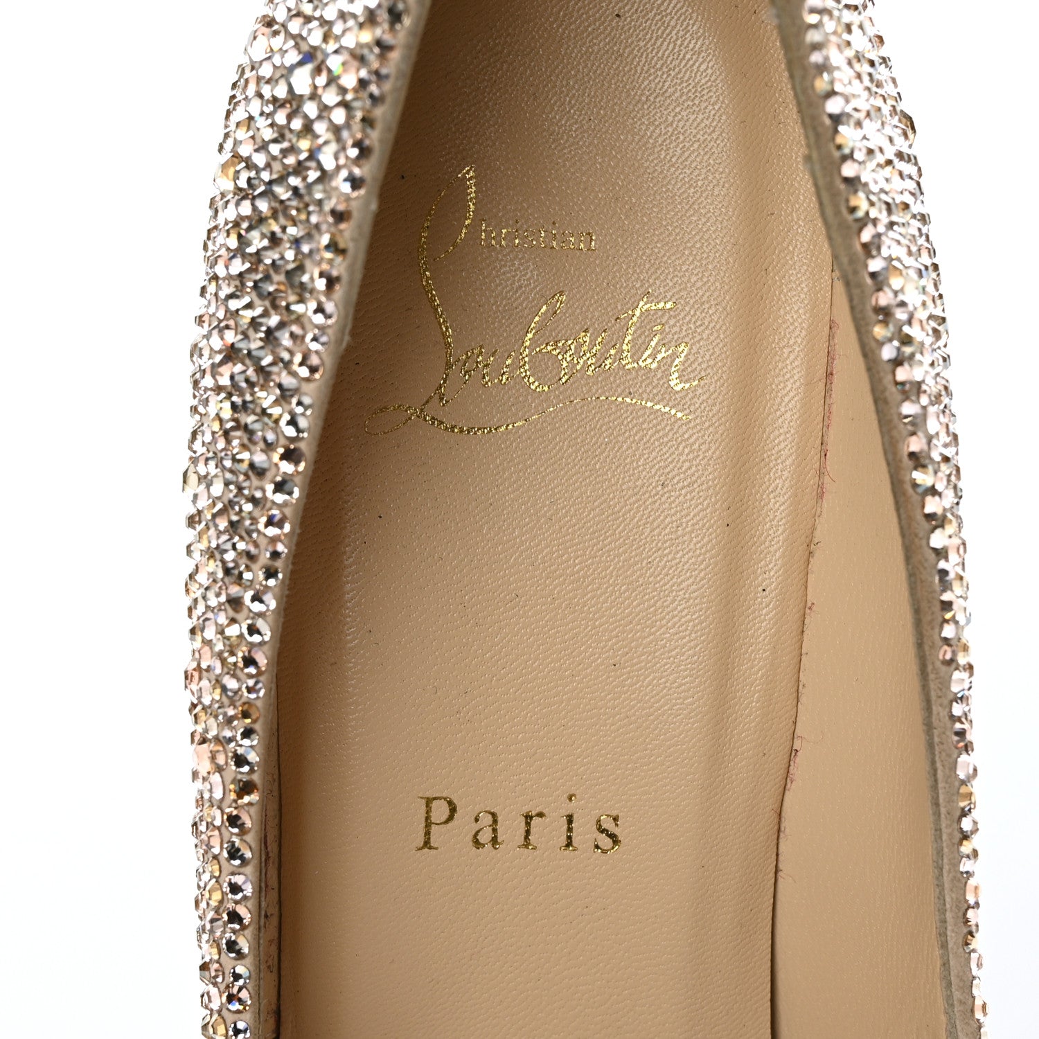 Christian Louboutin Suede Strass So Kate 85 Pumps 38.5 Gold 6 of 8