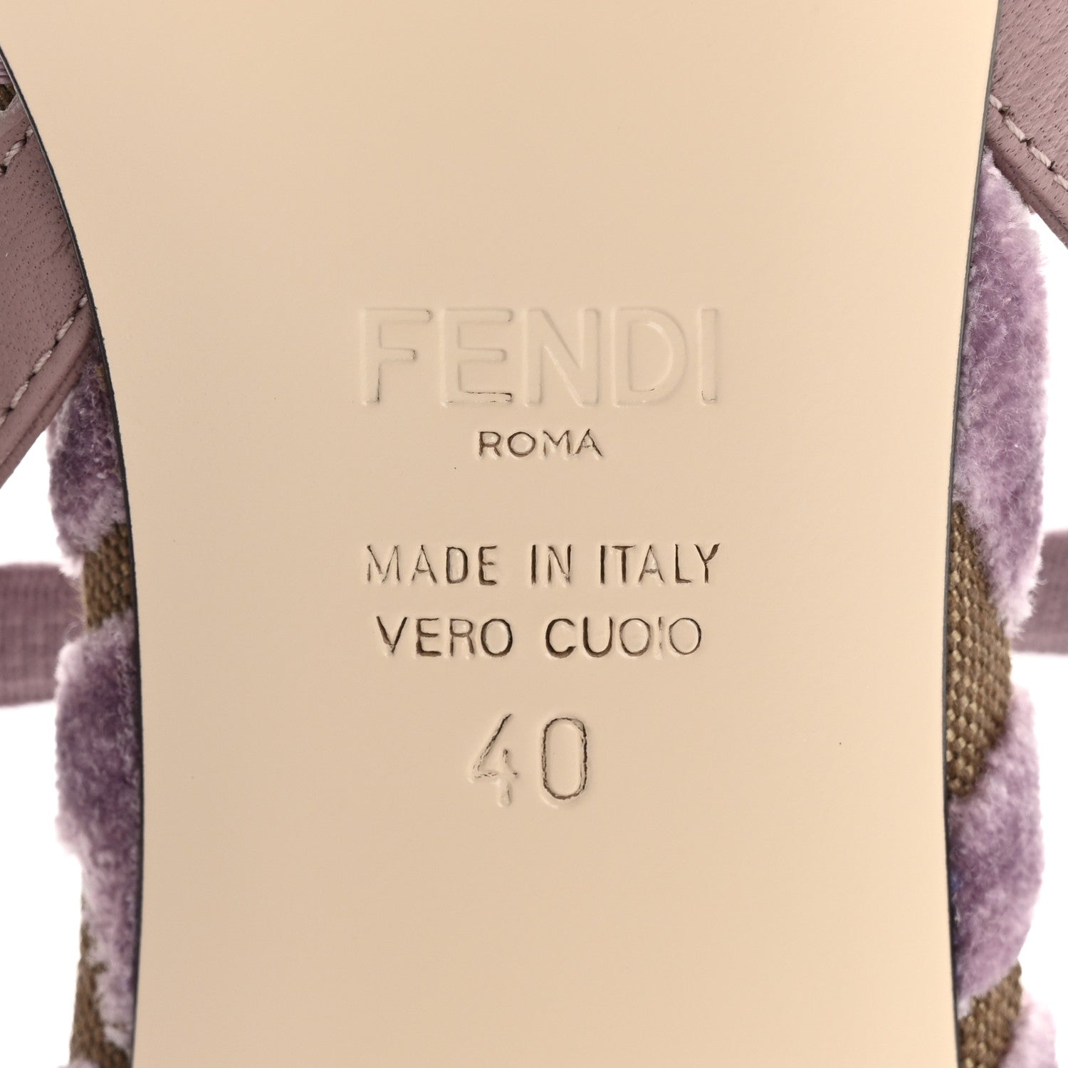 Fendi Vitello Grace Velluto FF Colibri 55mm Slingback Pumps 40 Dusty Mauve 7 of 9