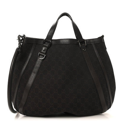 Gucci Monogram Medium Abbey Convertible Tote Dark Brown 1 of 10