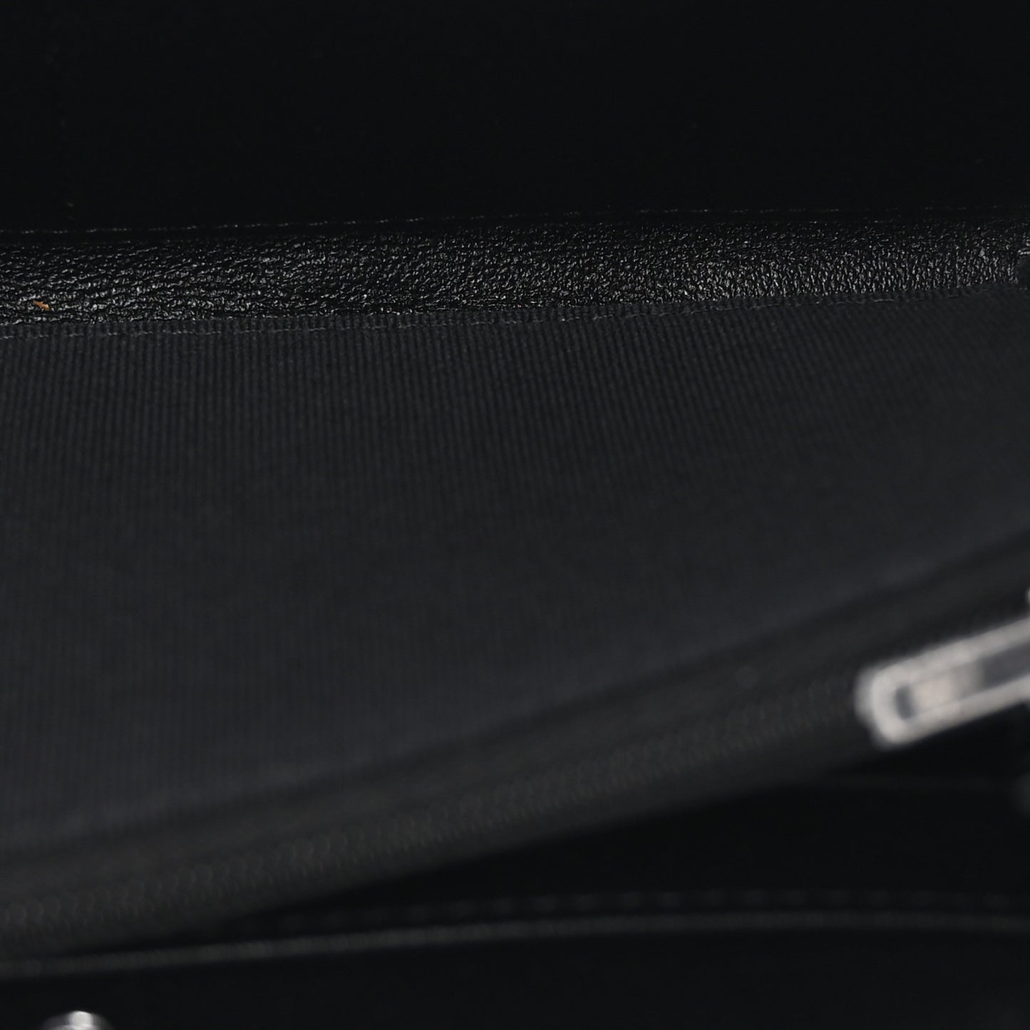 Lambskin Quilted Baguette Crystal Large Gusset Zip Around Wallet Black