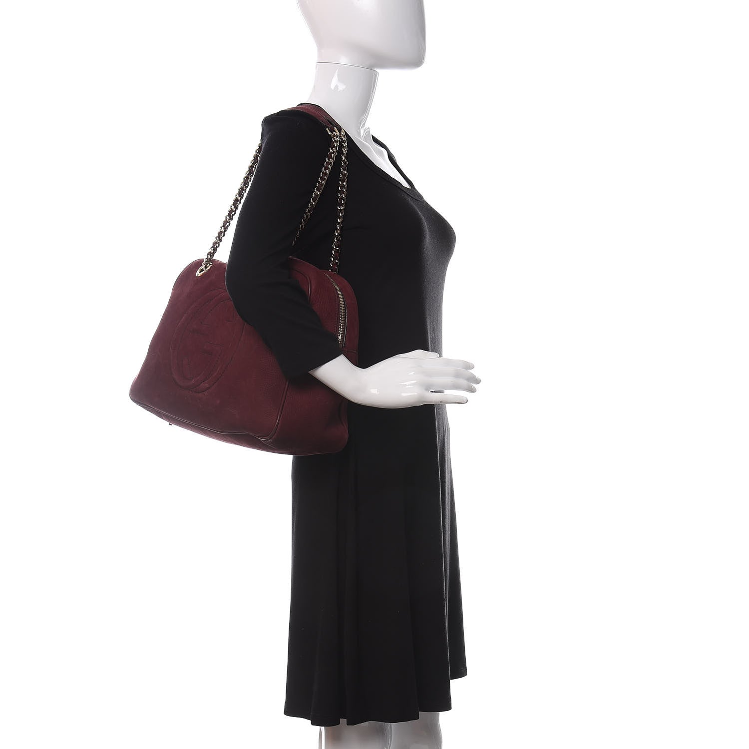 Gucci Vitello Range Medium Soho Bowler Burgundy 2 of 36