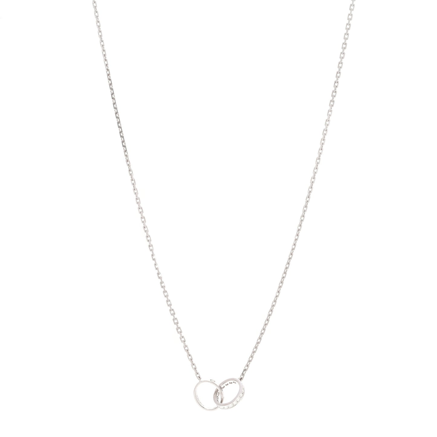 18K White Gold Diamond Interlocking LOVE Necklace