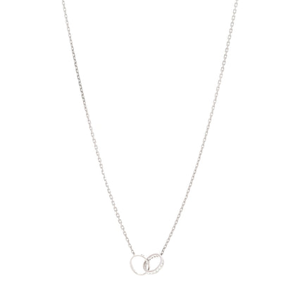 Cartier 18K White Gold Diamond Interlocking LOVE Necklace 1 of 6