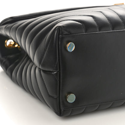 Saint Laurent Calfskin Y Quilted Monogram Large Loulou Chain Satchel Black 7 of 8