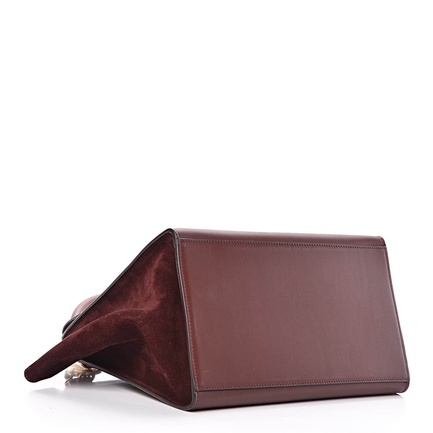 Celine Smooth Calfskin Suede Medium Trapeze Burgundy 4 of 9