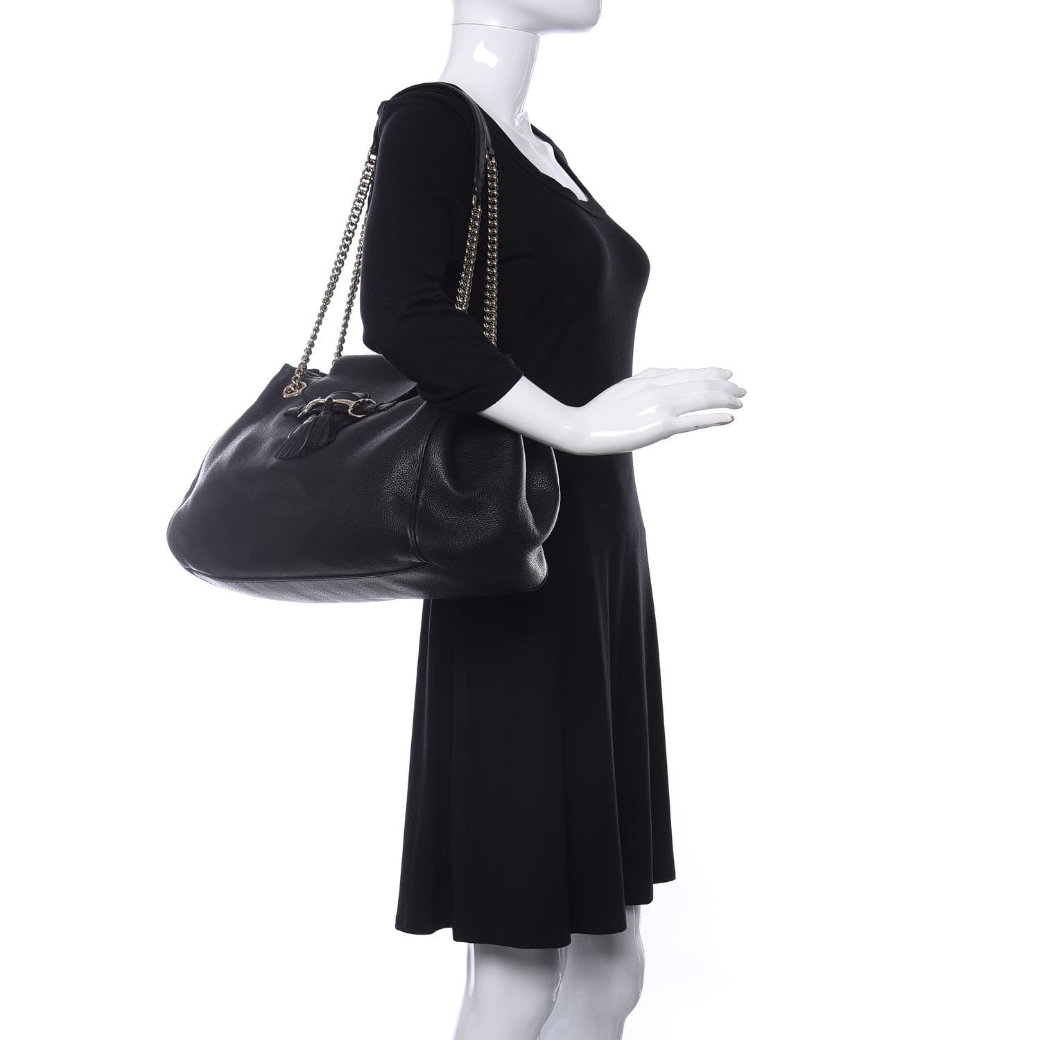 Gucci Calfskin Medium Emily Shoulder Bag Black 2 of 8