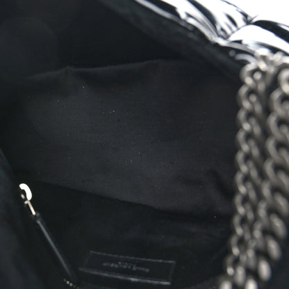 Saint Laurent Patent Lambskin Quilted Small Loulou Puffer Monogram Chain Satchel Black 5 of 9