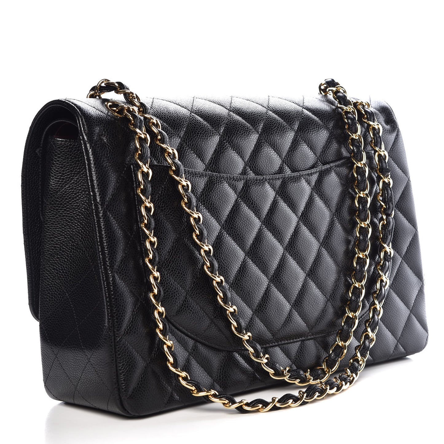 Caviar Quilted Maxi Double Flap Black