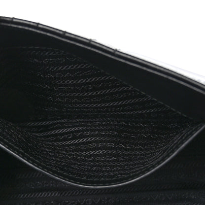 Prada Soft Calfskin Impunture Diagramme Flap Top Handle Bag Black 6 of 10