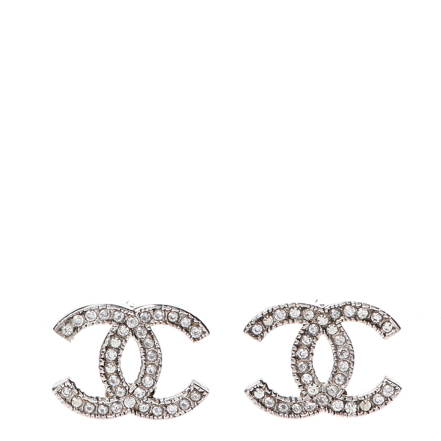 Crystal CC Earrings Silver