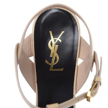 Saint Laurent Calfskin Tribute 75 Platform Sandals 41 Nude Powder 7 of 12