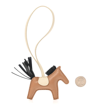 Hermes Milo Lambskin Grigri Rodeo Bag Charm PM Chai Black Craie 2 of 5