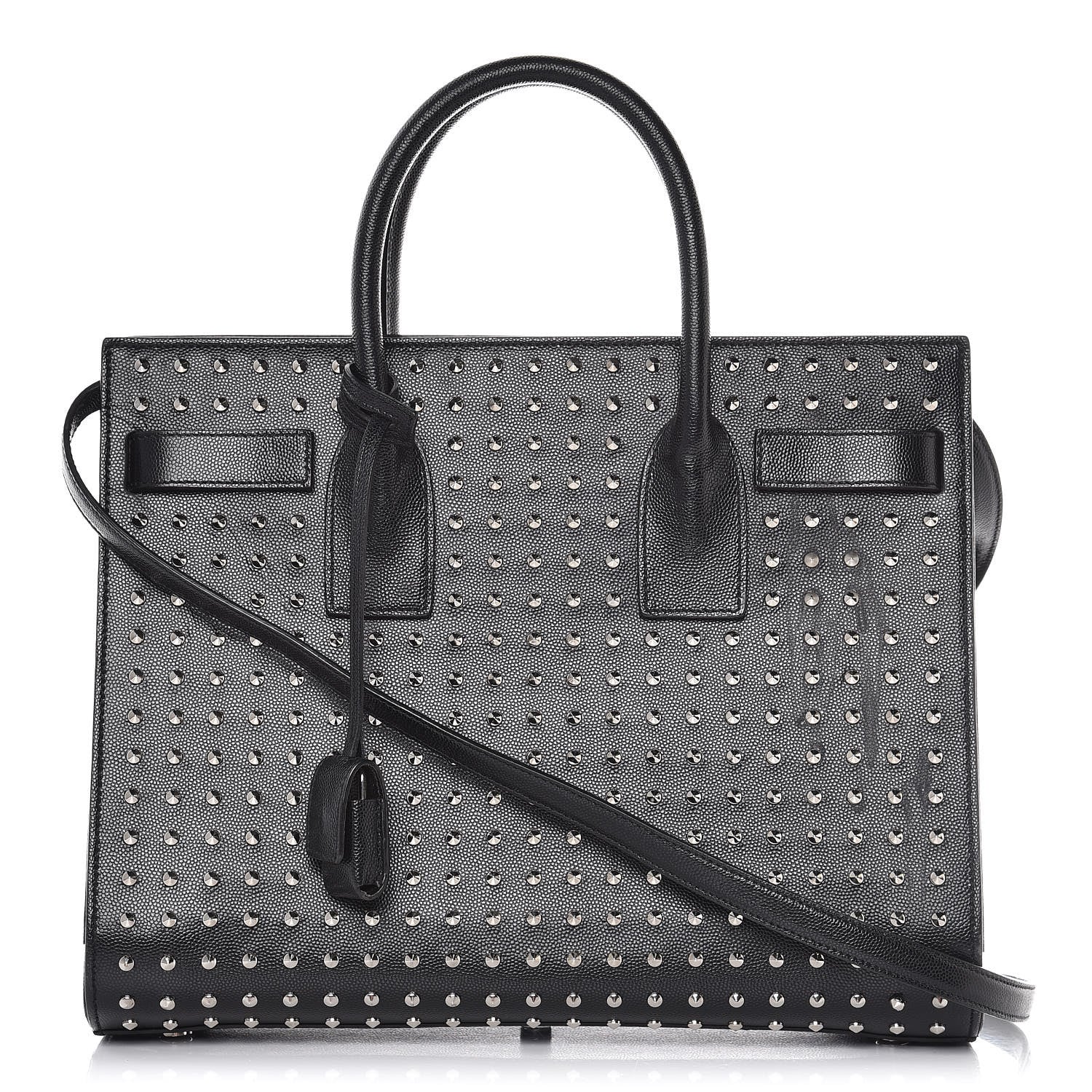 Saint Laurent Grain De Poudre Studded Small Sac De Jour Black 1 of 10