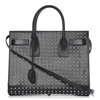 Saint Laurent Grain De Poudre Studded Small Sac De Jour Black 1 of 10