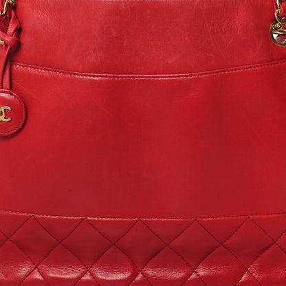 Chanel Lambskin Quilted Tote Red 9 of 15