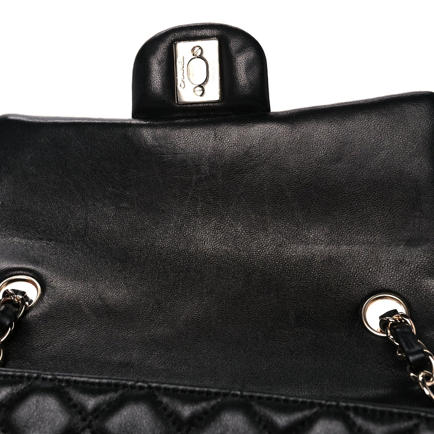 Lambskin Quilted Mini Rectangular Flap Black