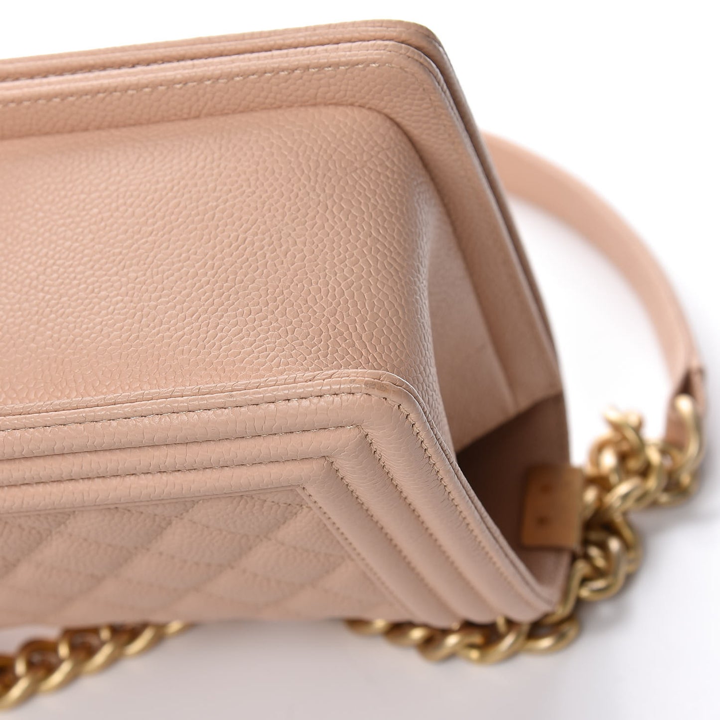 Caviar Quilted Medium Boy Flap Beige