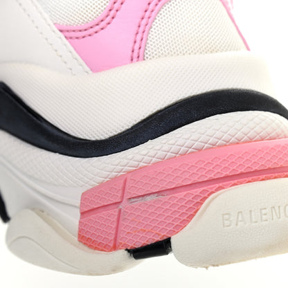 Balenciaga Fabric Mesh Washed Effect Womens Triple S Sneakers 40 Pink White Black 10 of 12