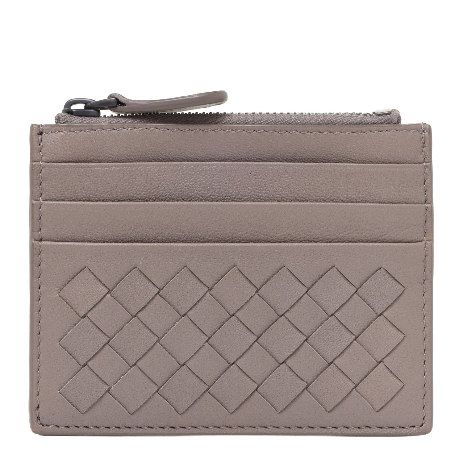Bottega Veneta Calfskin Intrecciato Zip Card Holder Shadow 1 of 8