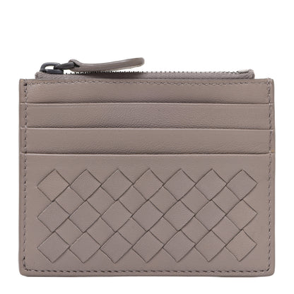 Bottega Veneta Calfskin Intrecciato Zip Card Holder Shadow 1 of 8