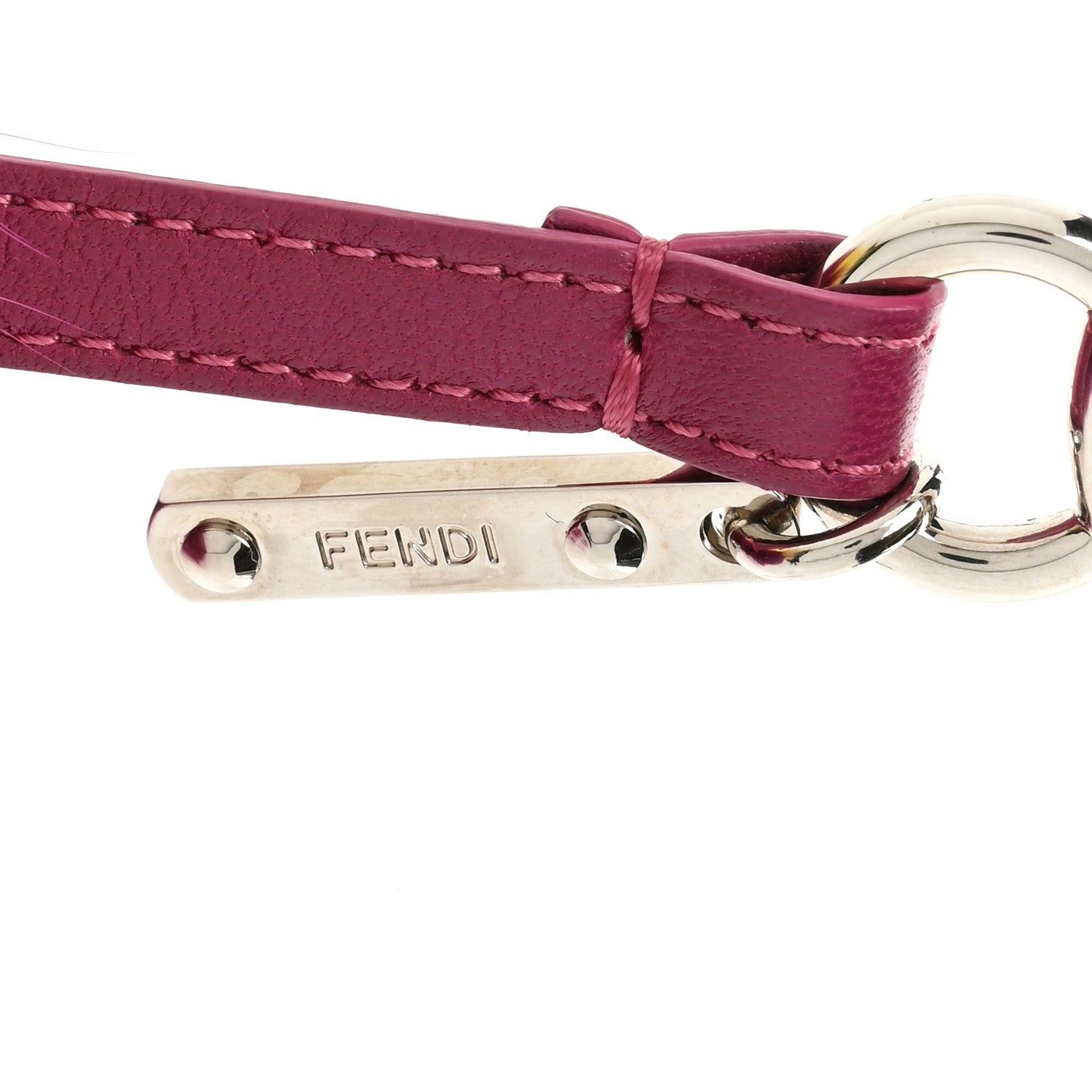 Fendi Fox Fur Shiny Nappa Bi-Color P ABCharm Bag Charm Fucsia Giallo Ciclamino 3 of 4