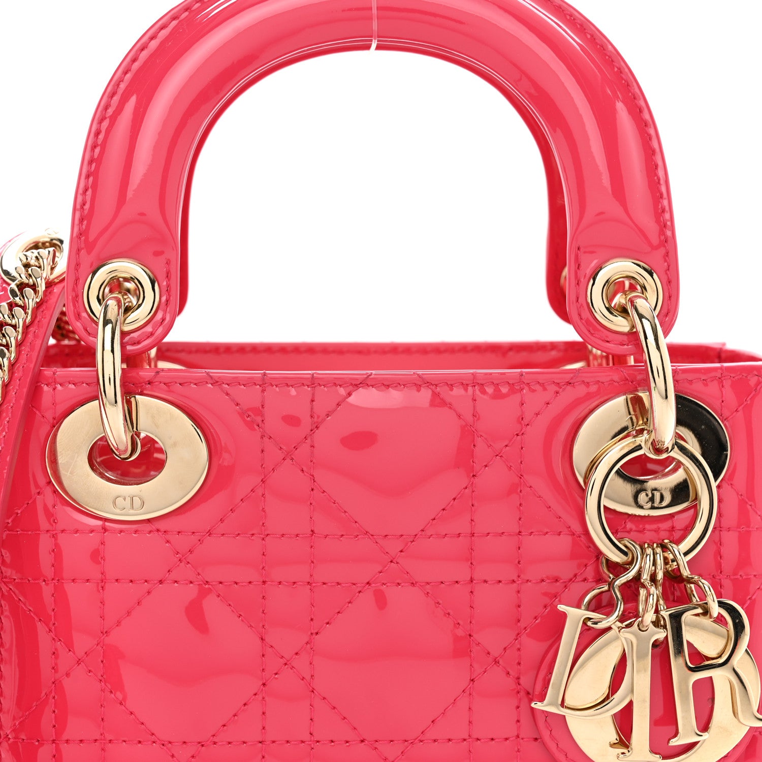 Christian Dior Patent Cannage Mini Lady Dior Pink 5 of 10