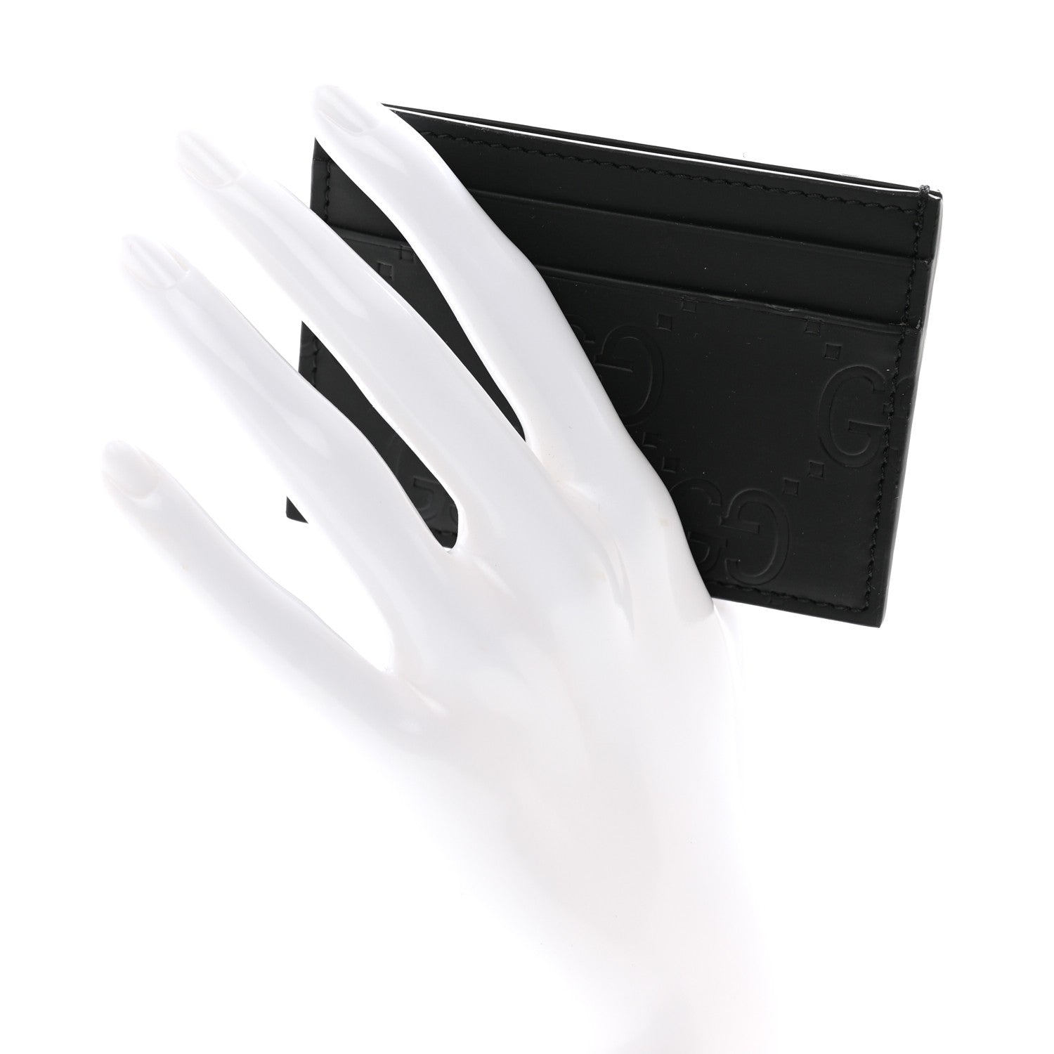 Gucci Rubber Effect GG Embossed Card Holder Black 2 of 7
