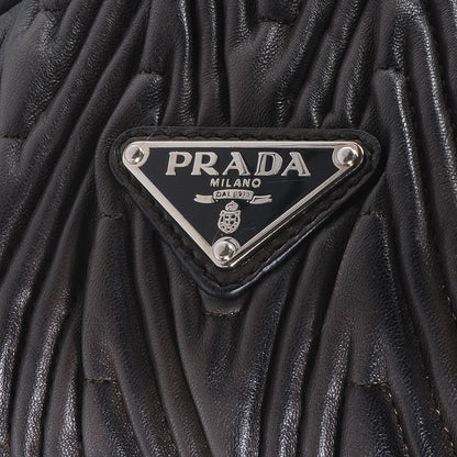 Prada Nappa Chevron Satchel Dark Brown 4 of 9