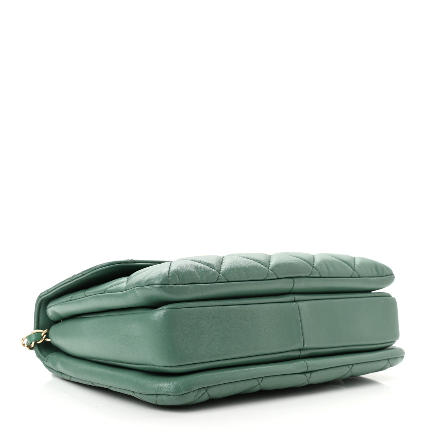 Lambskin Quilted Small Trendy CC Flap Dual Handle Bag Light Green