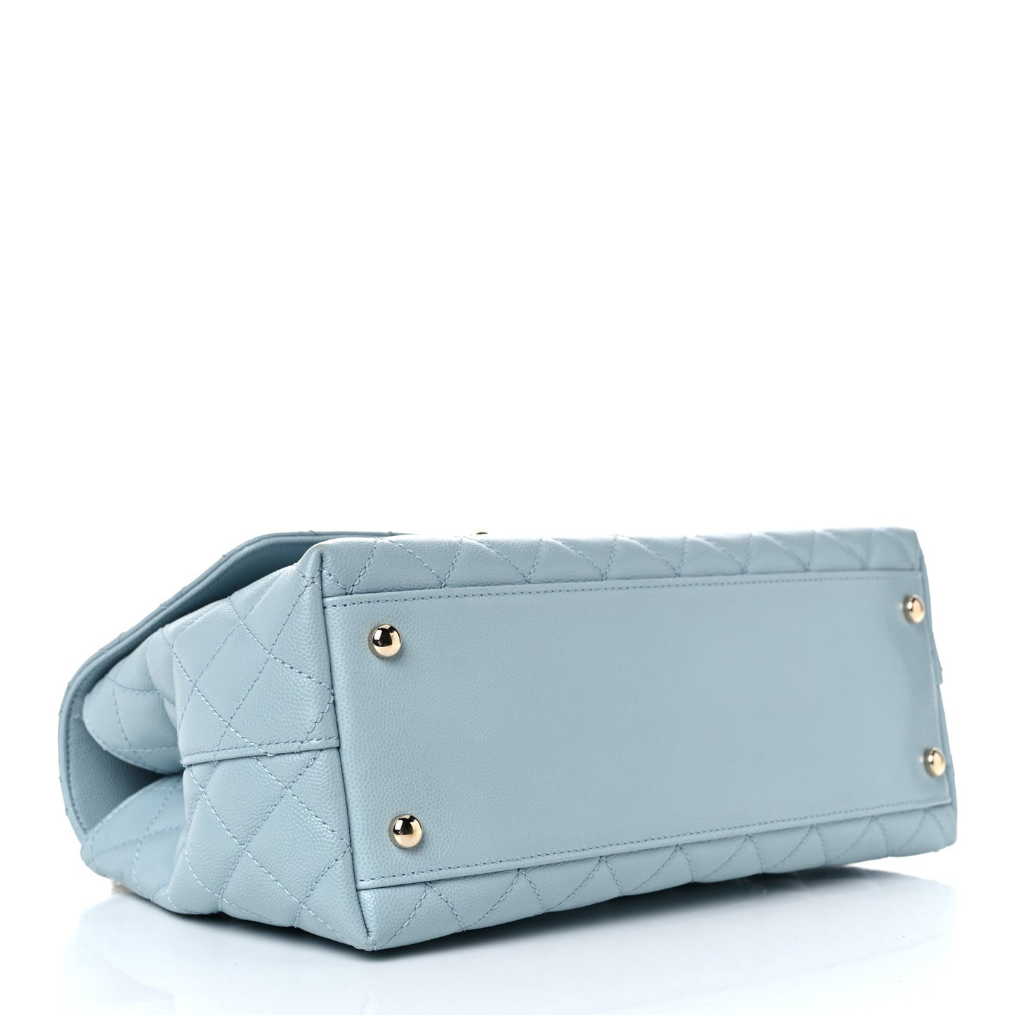 Caviar Quilted Small Coco Handle Flap Light Blue