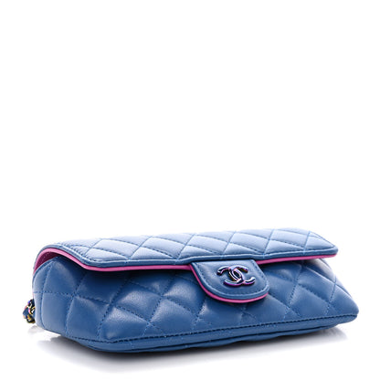 Chanel Lambskin Quilted Glasses Case with Chain Dark Blue 5 of 12