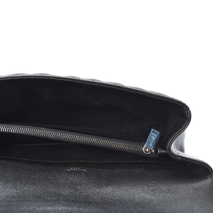 Saint Laurent Sheepskin Matelasse Chevron Monogram Large College Satchel Black 4 of 9